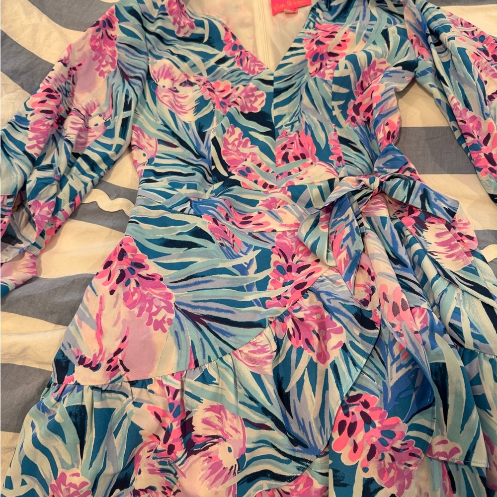 Lilly Pulitzer Tropical Floral Long Sleeve Dress
